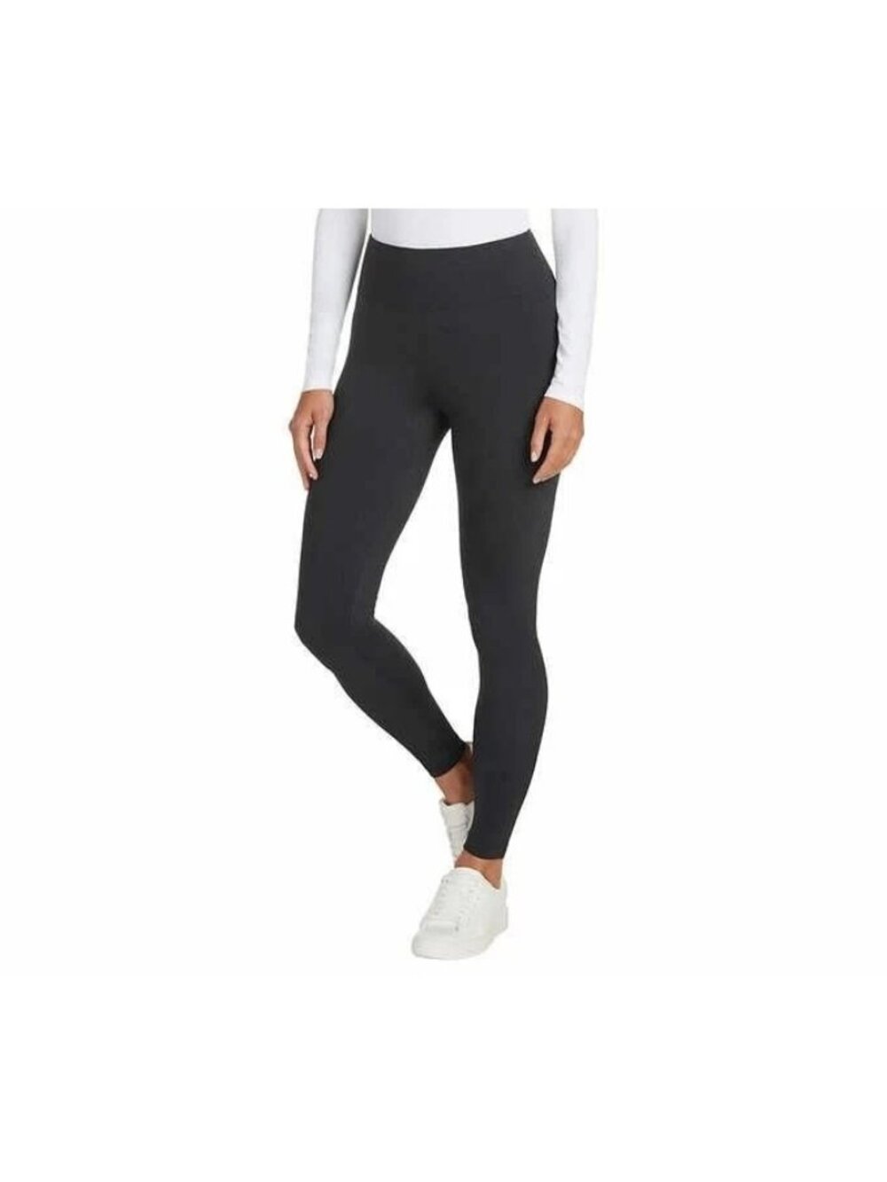 Matty M Womens Dark Charcoal High-Waisted Full-Length Leggings Size S
